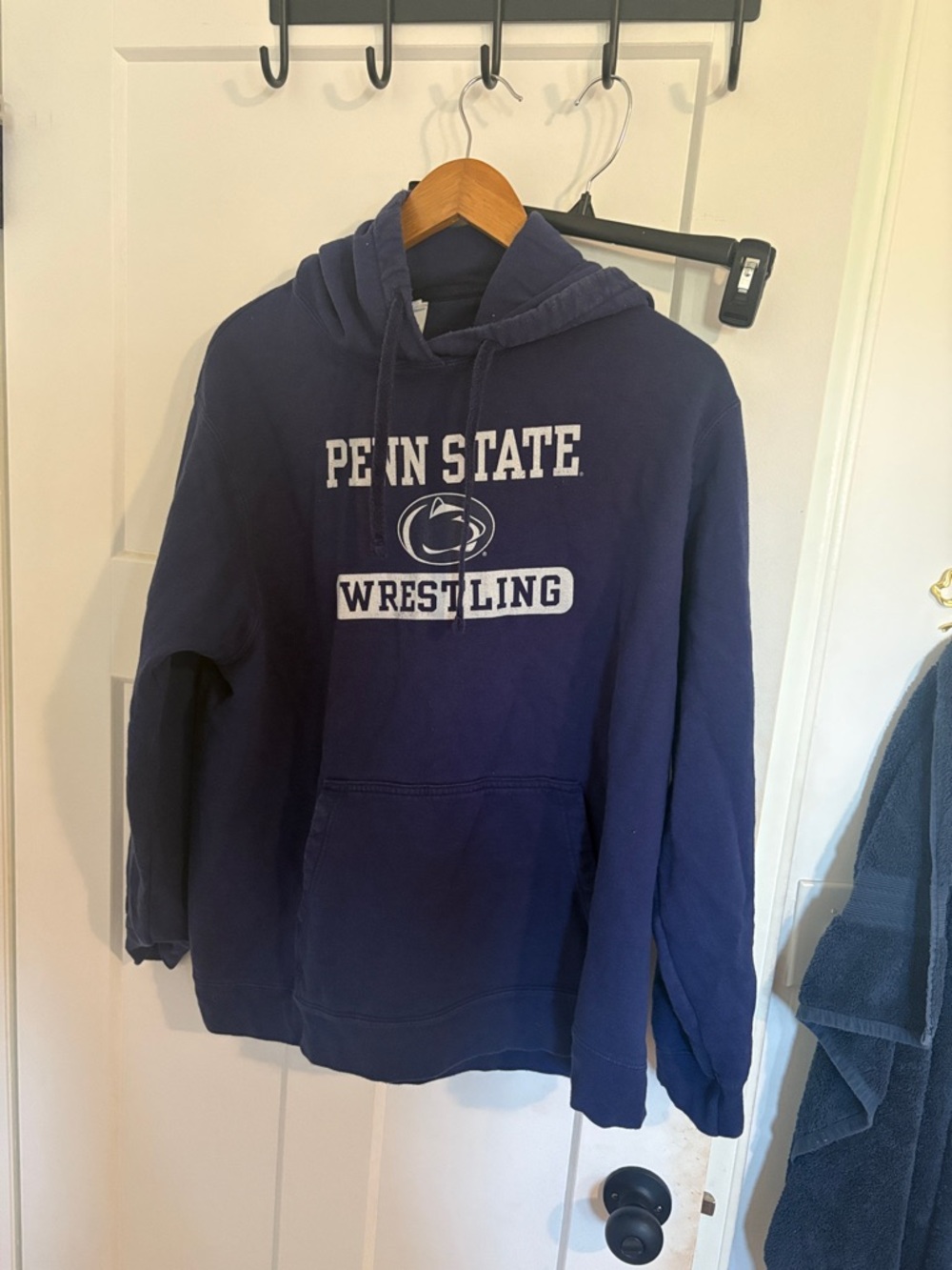 Wrestling Navy Hoodie - Men's Pullover Sweatshirt